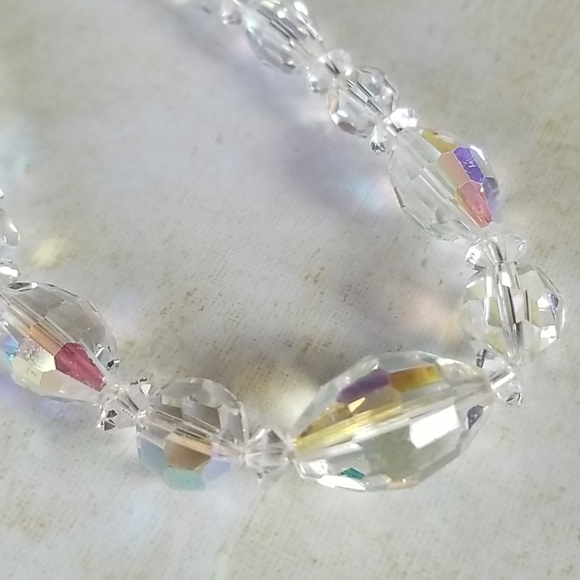 Repurposed Hand Crafted Vintage 1950s Crystal Bead Necklace Assemblage - Picture 9 of 16